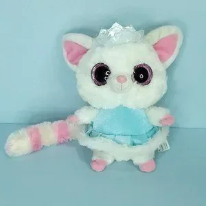 Aurora Toys Yoohoo Friends Plush White Cat Princess Lemur Pink
